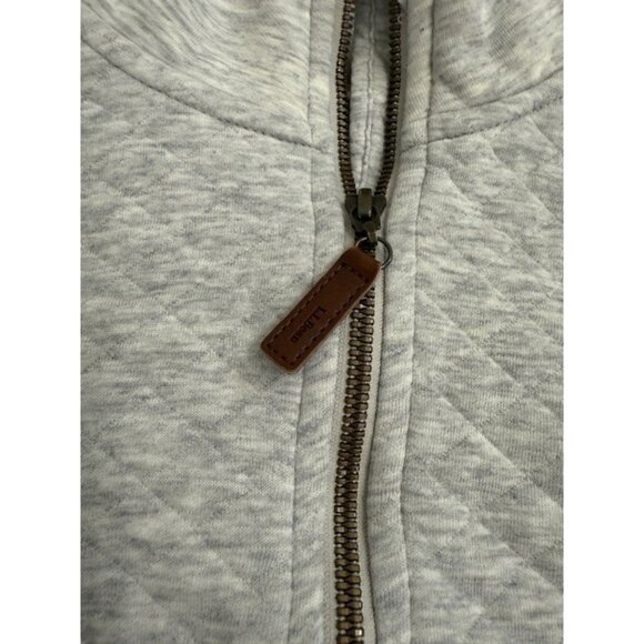 LL Bean Quilted Quarter Zip Womens Medium Jacket Sweater Pullover Gray Mock Neck - Picture 3 of 12